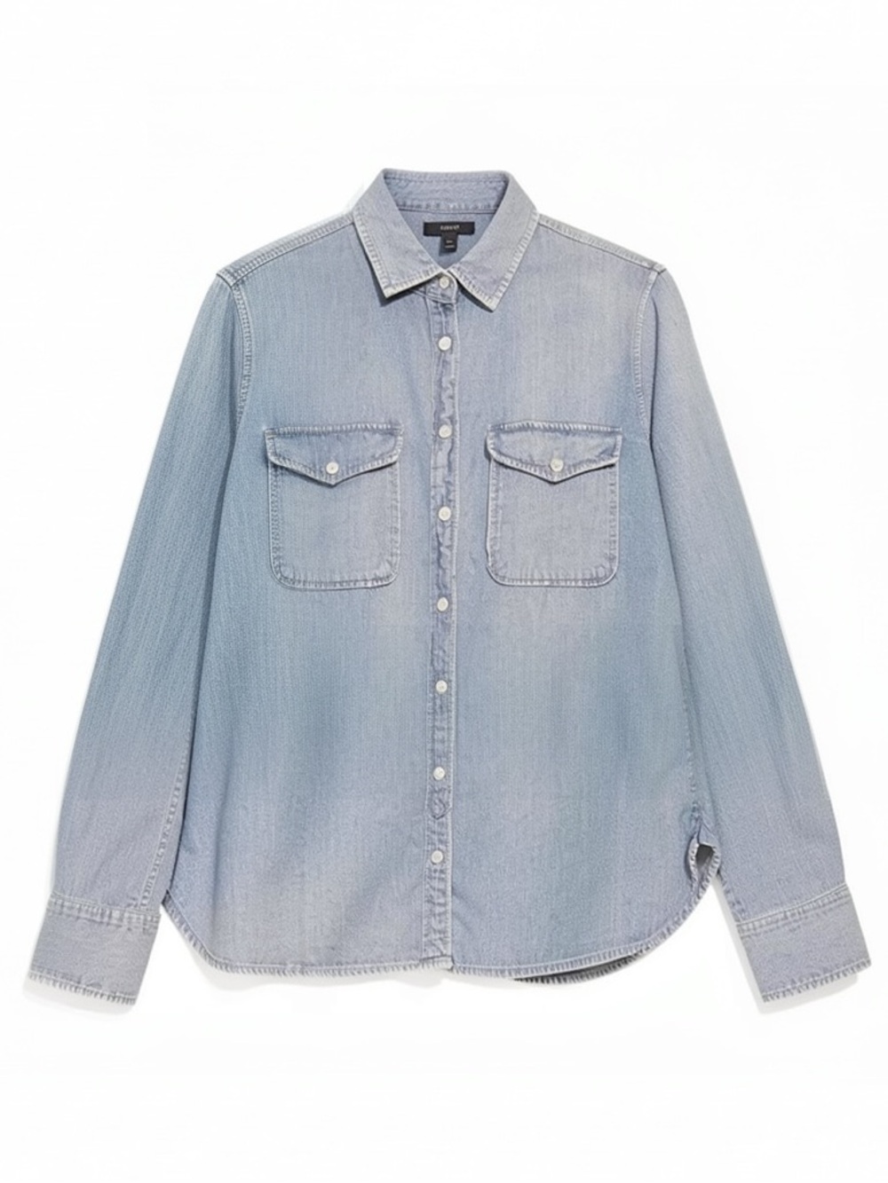 J. Crew Classic Chambray Denim Long Sleeve Button Down Top Size XL
